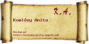 Komlósy Anita névjegykártya