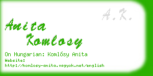 anita komlosy business card