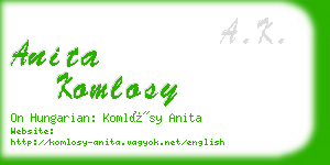 anita komlosy business card